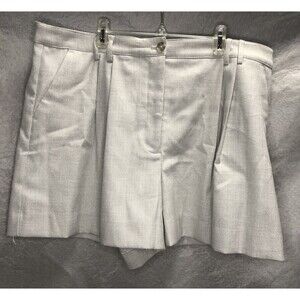 Worthington Women's silver shimmer Pleated High Rise Shorts Size 18 NWT